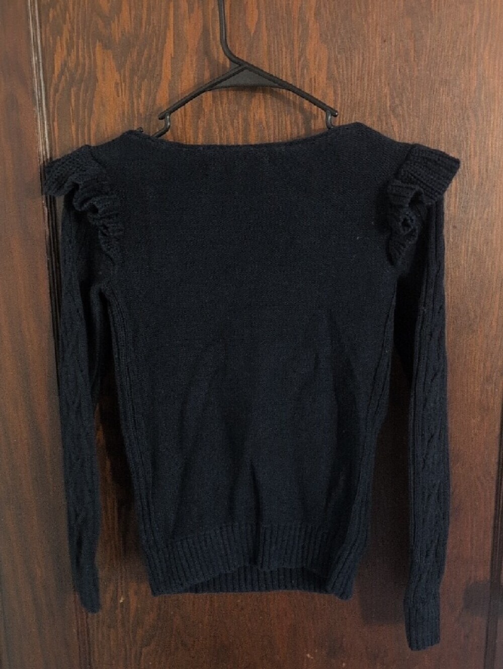 LOFT Black Cable & Ruffle Turtleneck Sweaters Set - Picture 4 of 9